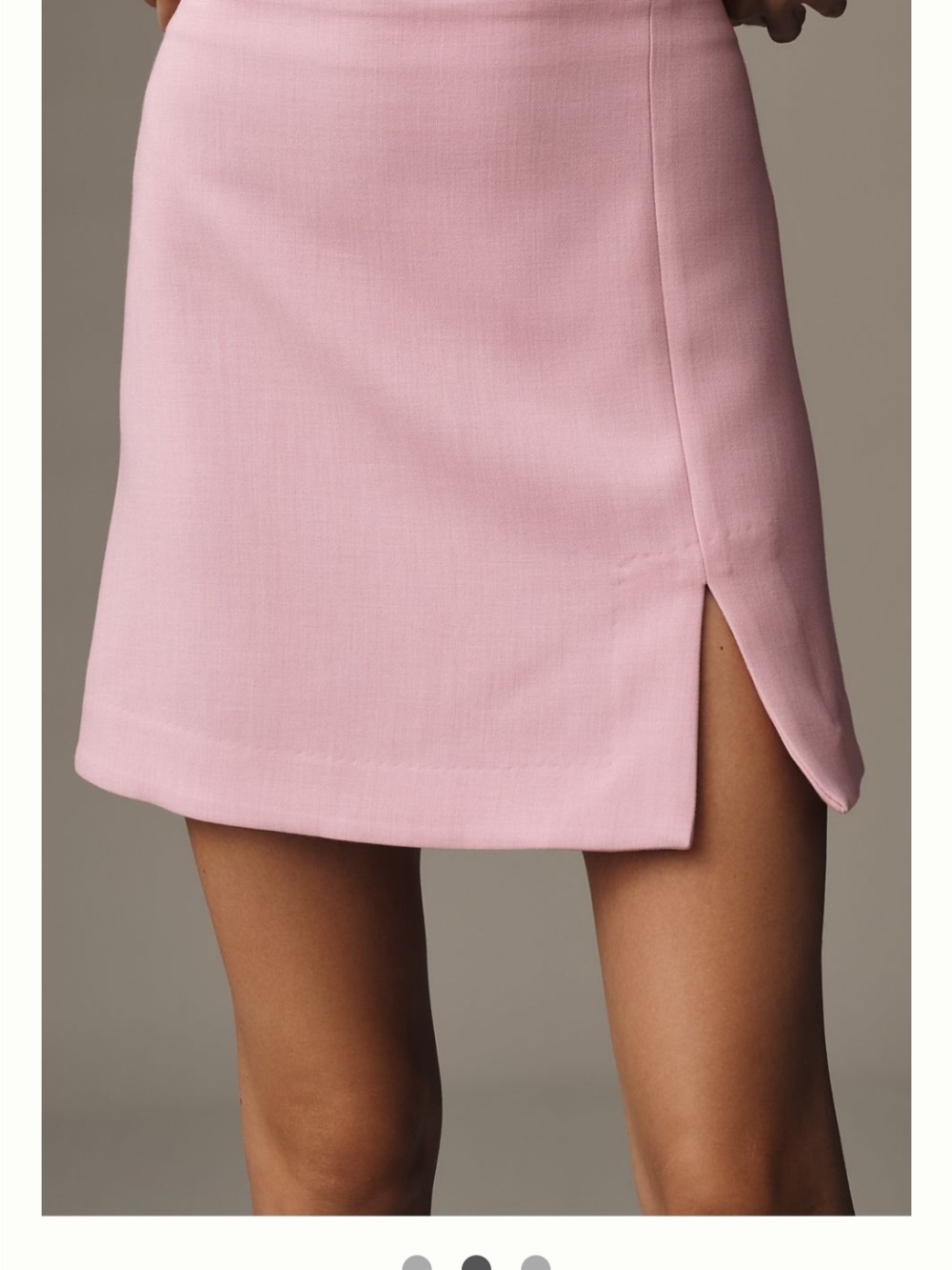 Maeve Tailored Light Pink Mini Skirt with Side Slit Size 16